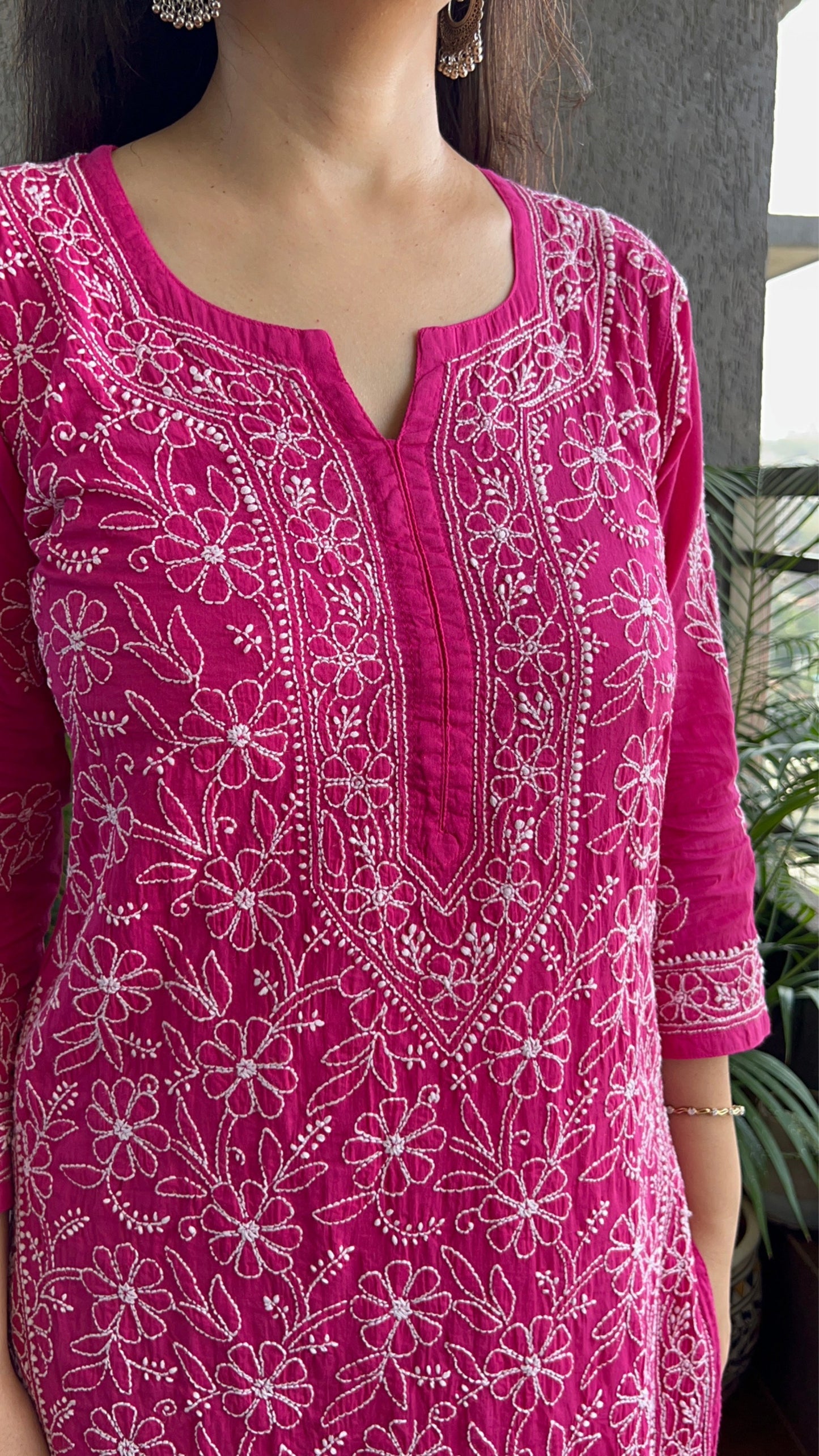 Roohi Pure Mulmul Cotton Kurta Love Potion Pink