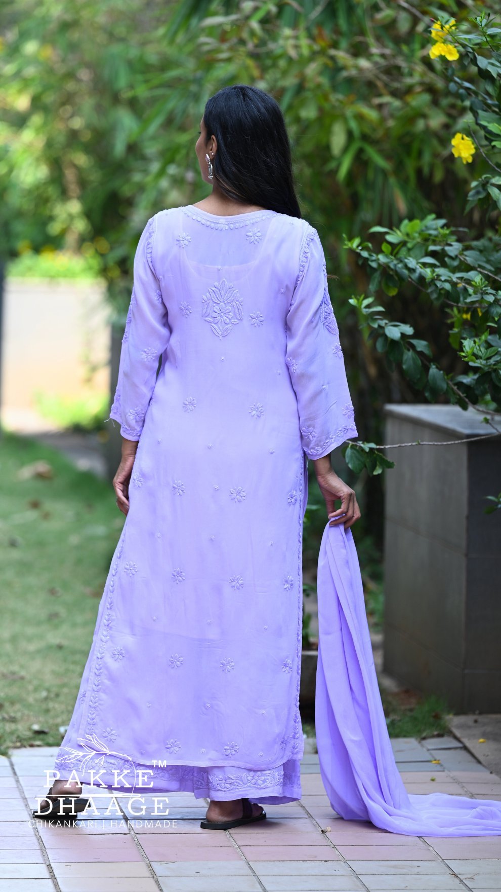 Aayat Pure Viscose Chikankari Sets with 3D Work - Cloud Lilac