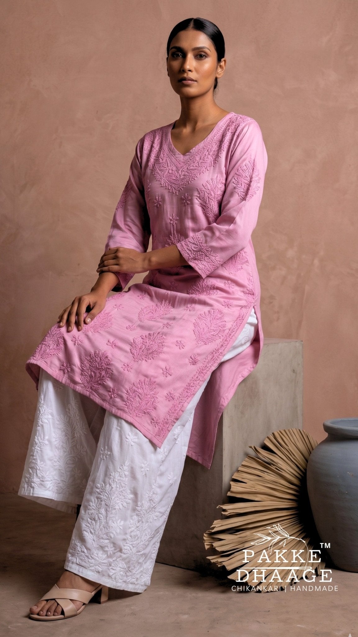 Anika Flex Cotton Chikankari Kurta - Orchid Haze