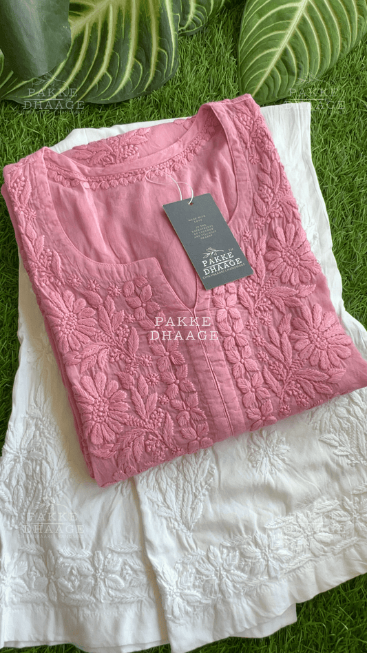 Fida Pure Modal Kurta - Dusty Onion Pink