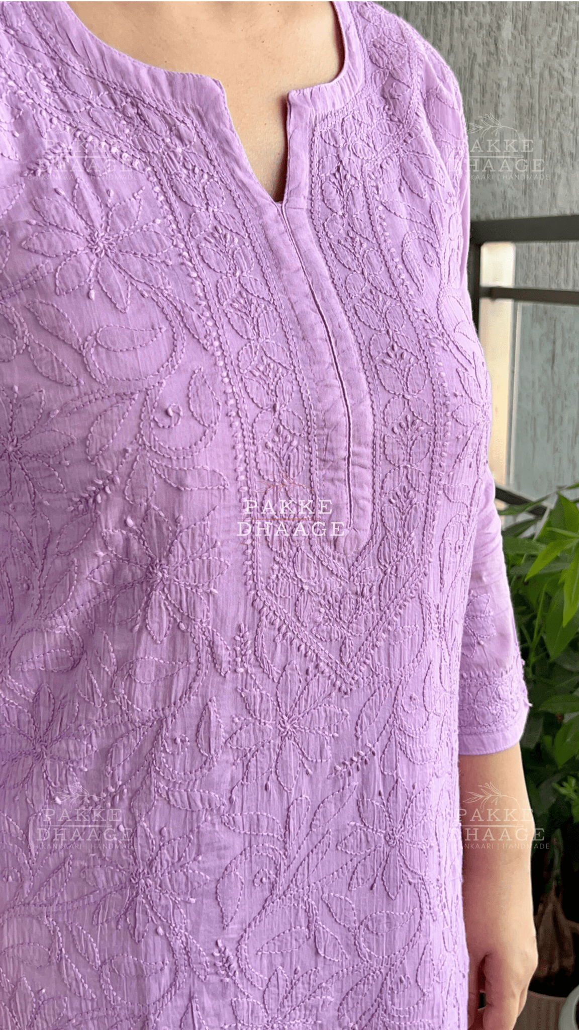 Fiza Pure Mulmul Cotton Kurta - Taffy Lilac