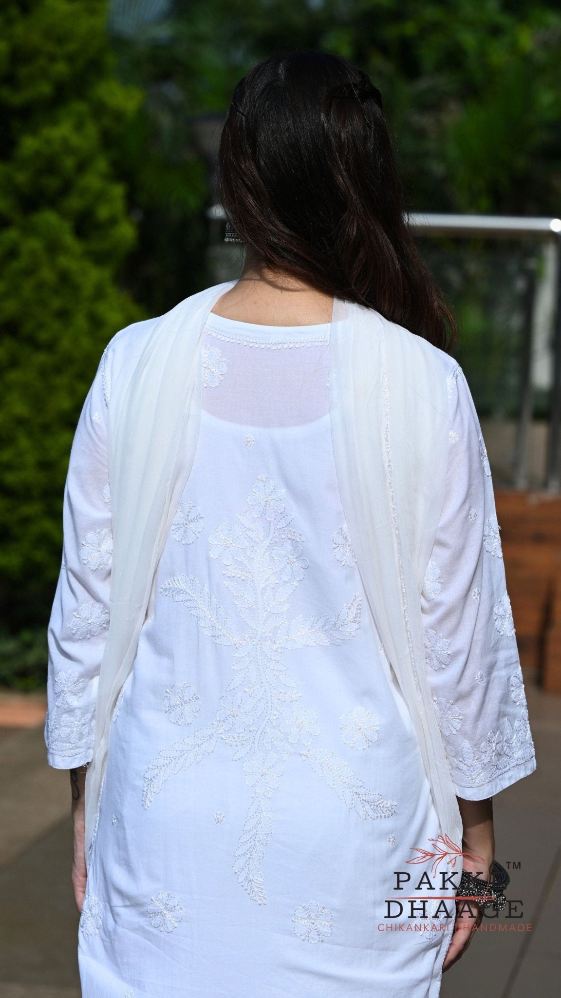 Inayat Resham Dhaaga Mulmul Kurta & Kurta Sets - Pristine White