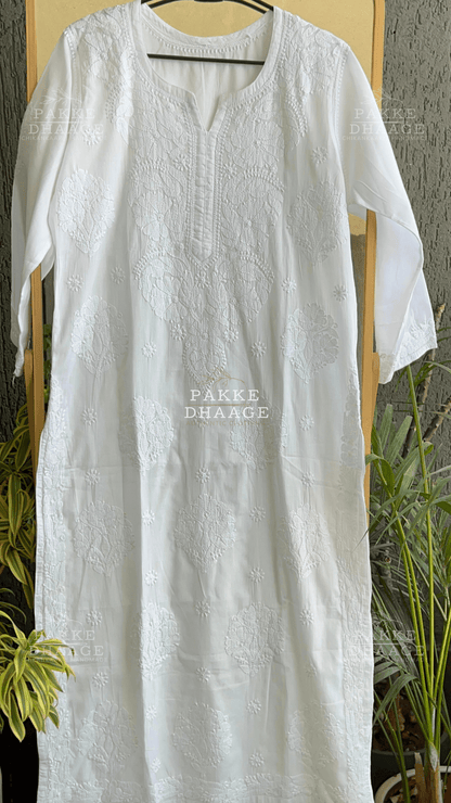 Pure Mulmul Cotton Kurta - Classic White