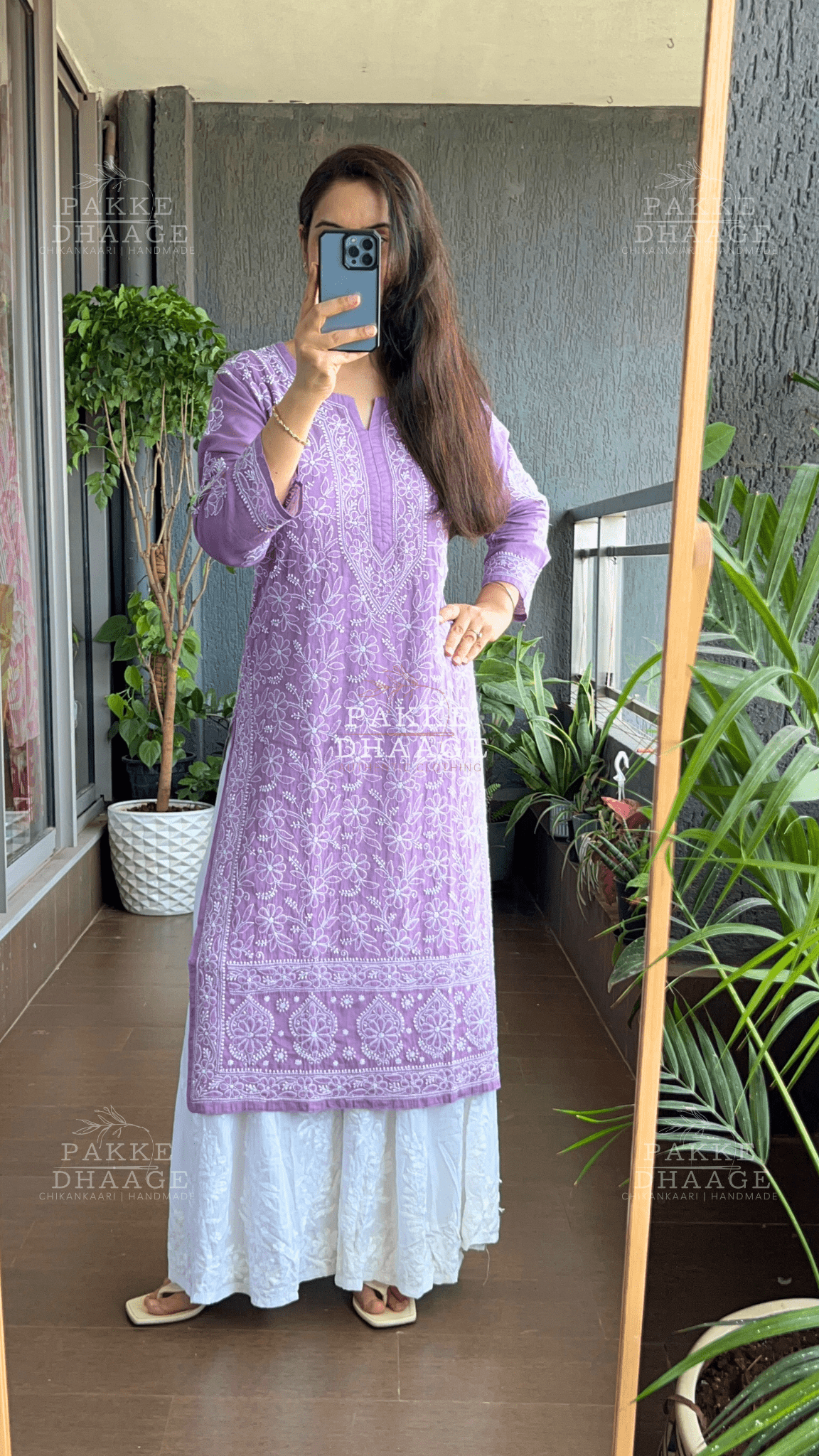Roohi Pure Mulmul Cotton Kurta Purple Passion