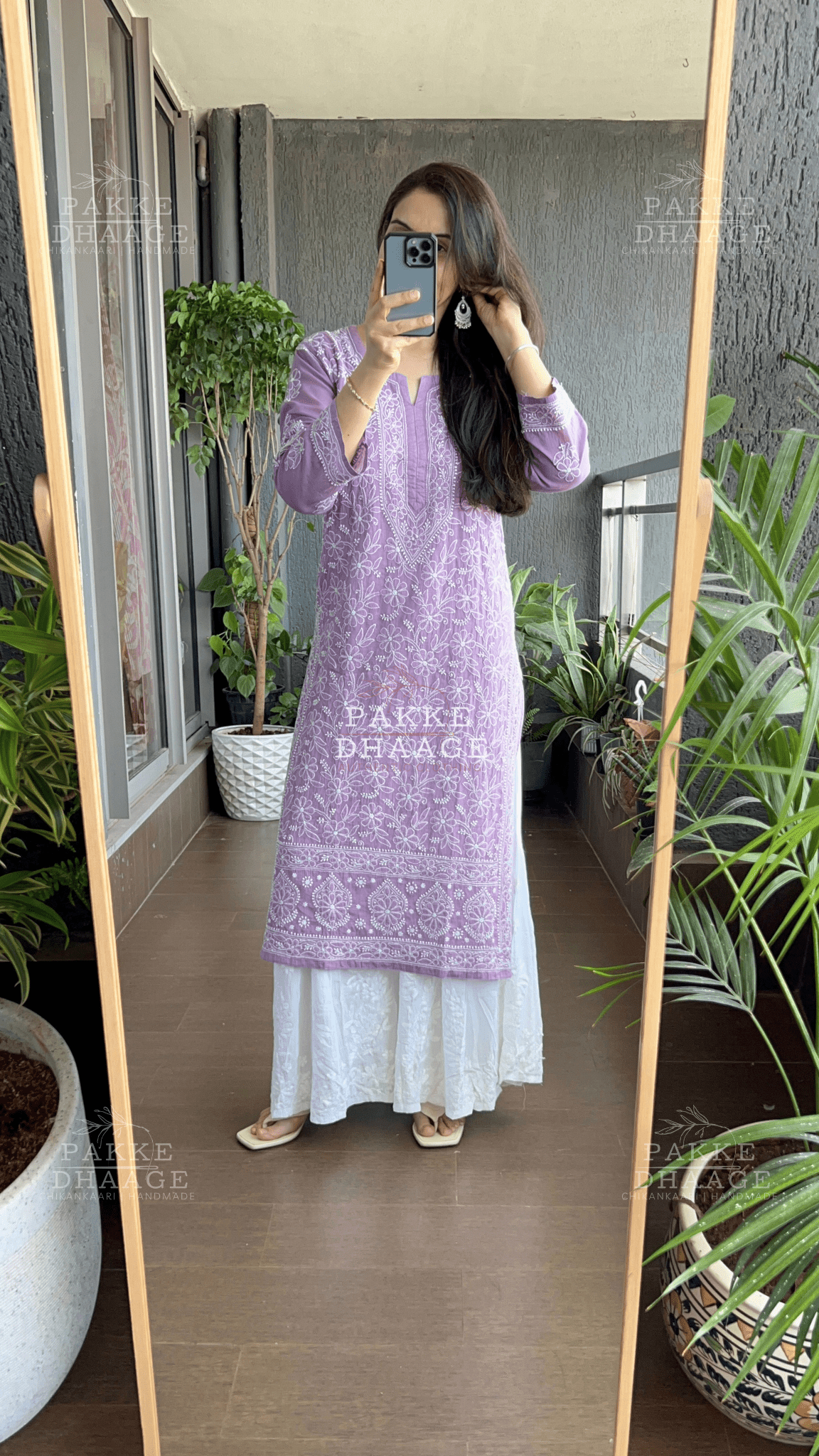 Roohi Pure Mulmul Cotton Kurta Purple Passion