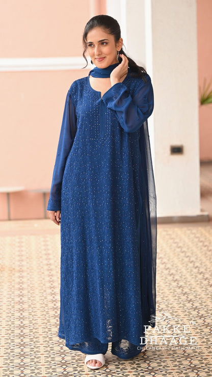Sahiba Pure Viscose Kurta & Kurta Sets - Space Blue