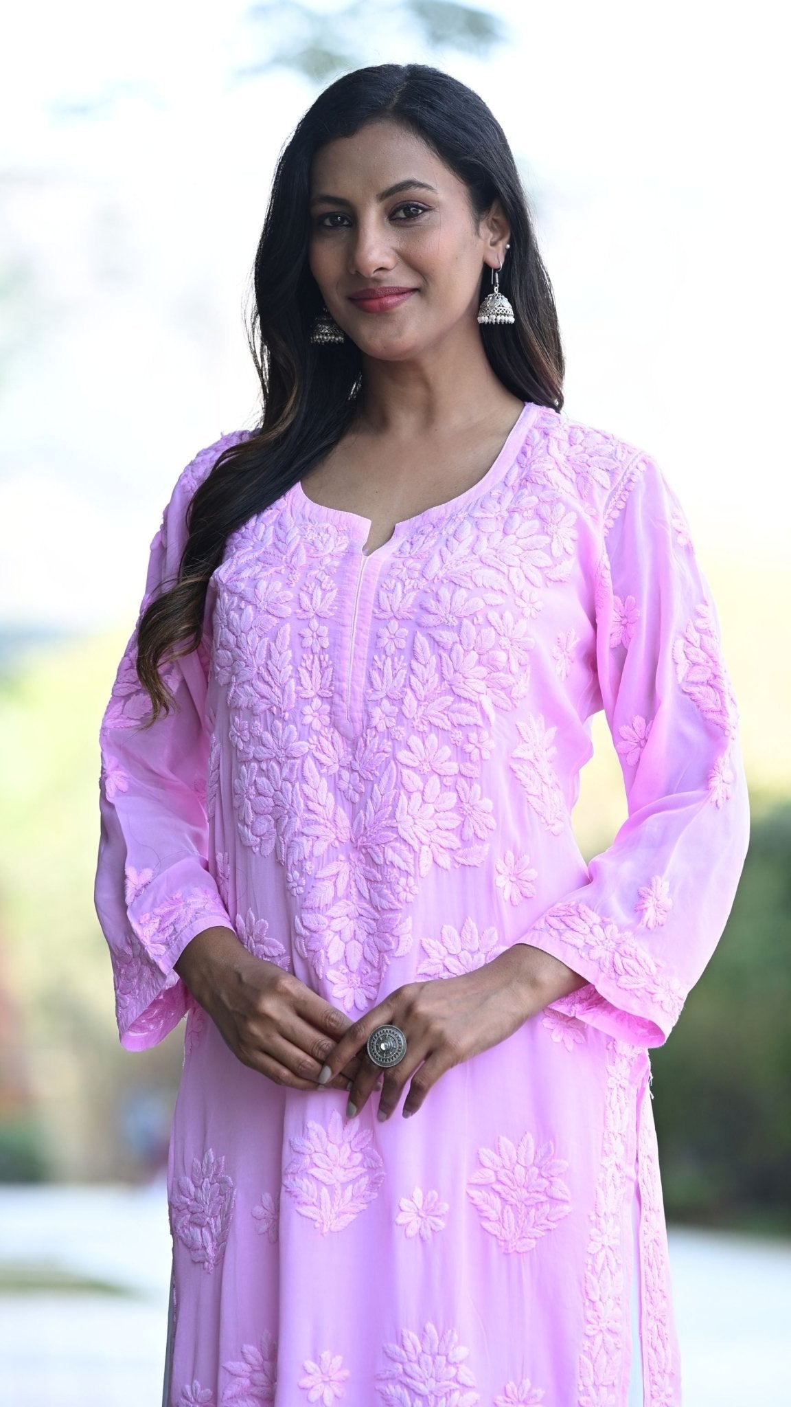 Seher Pure Crepe Kurta - Blush Petal