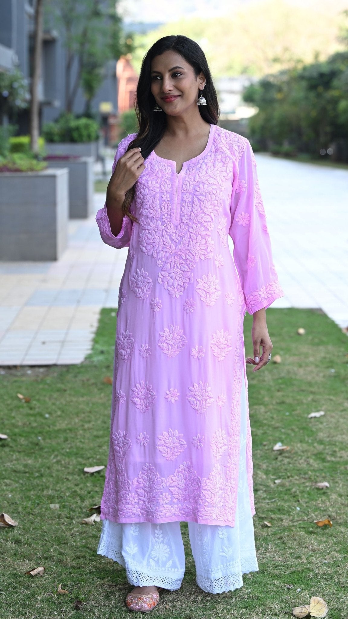 Seher Pure Crepe Kurta - Blush Petal