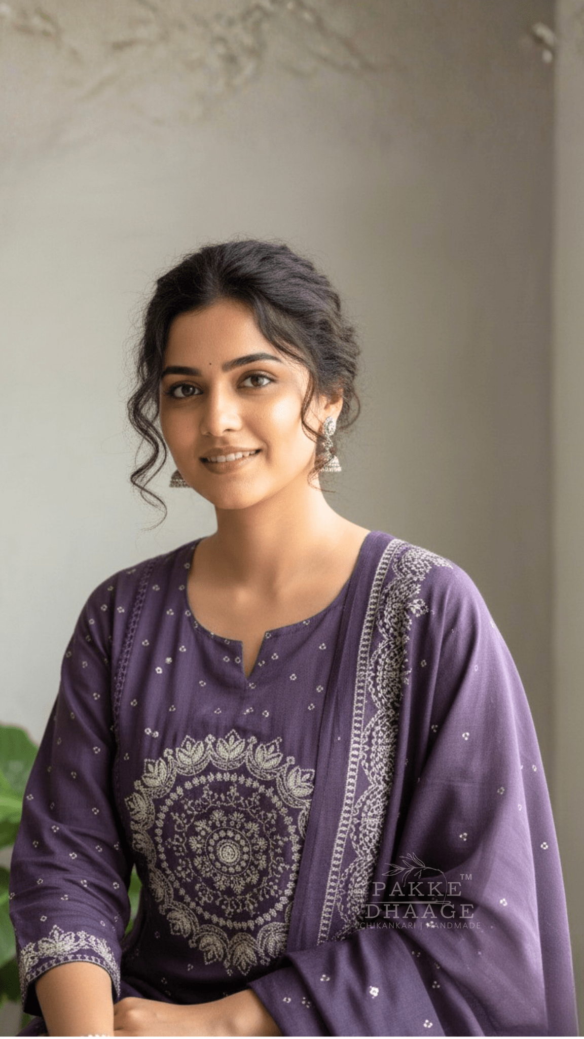 Vaani Embroidered Pure Mulmul Cotton Sets Midnight Lavender